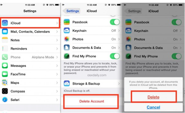 Désactiver un compte icloud sur iPhone ou iPad: