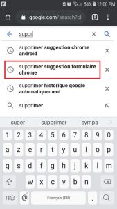 supprimer suggestion formulaire chrome