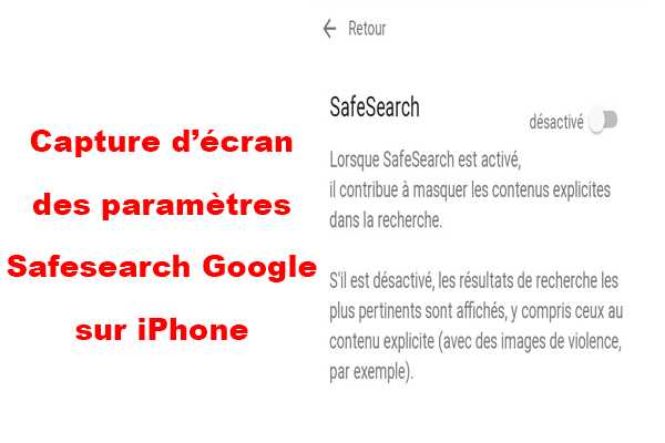 Désactiver Safesearch Google Chrome sur iPhone 