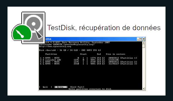TestDisk pour récupérer des partitions perdues sur Windows, Mac et Linux